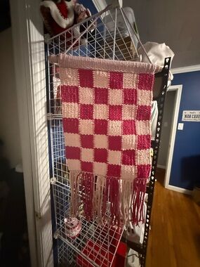 Handmade two shades of pink  Checkerboard Wall Hanging